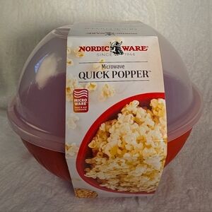 NEW Nordic Ware Microwave Quick Popper Bowl Red Healthy Popcorn